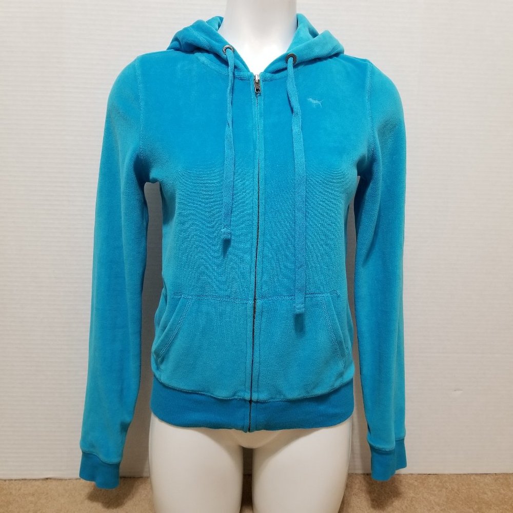 Victoria's Secret PINK hoodie Small bling velvet velour sequin Love PINK dog zip